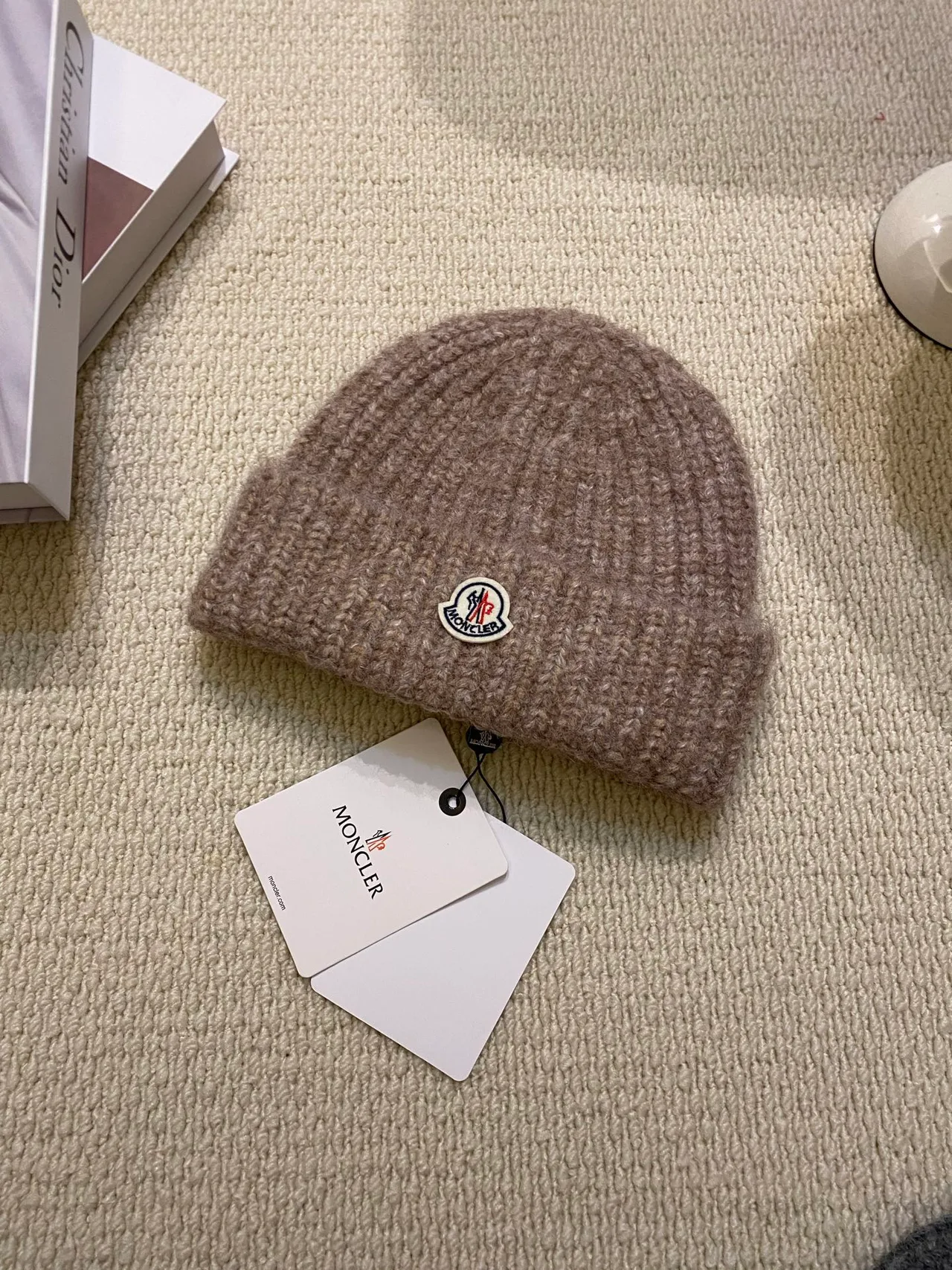 Moncler Beanie in White & Black & Beige & Grey & Brown · view 4