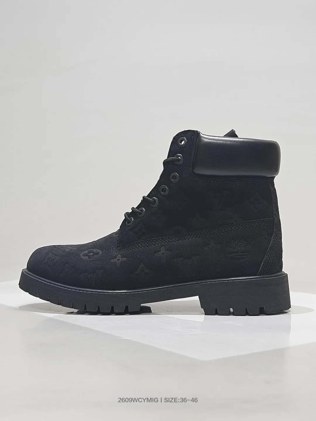Timberland Lace-Up Boots in Black & Tan · view 3