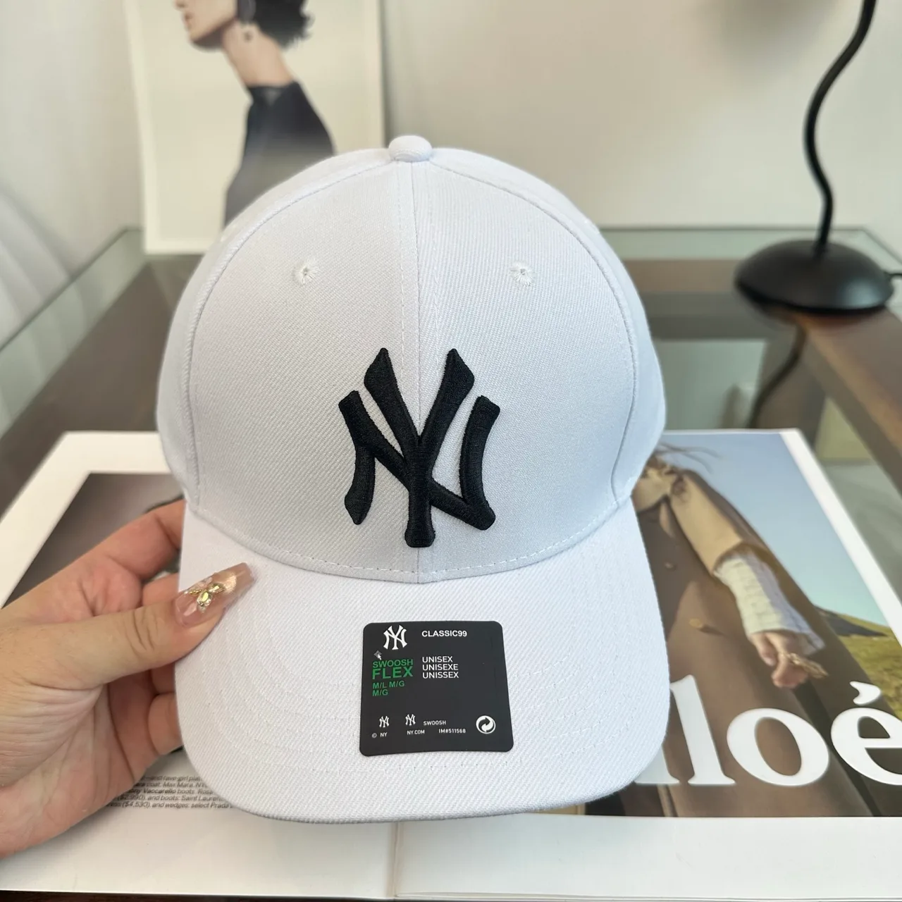 NY Letter Baseball Cap in Black & Grey & White & Brown & Green · view 5