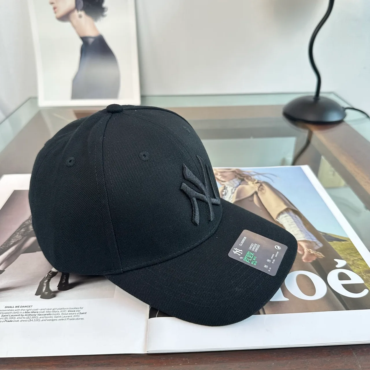 NY Letter Baseball Cap in Black & Grey & White & Brown & Green · view 3