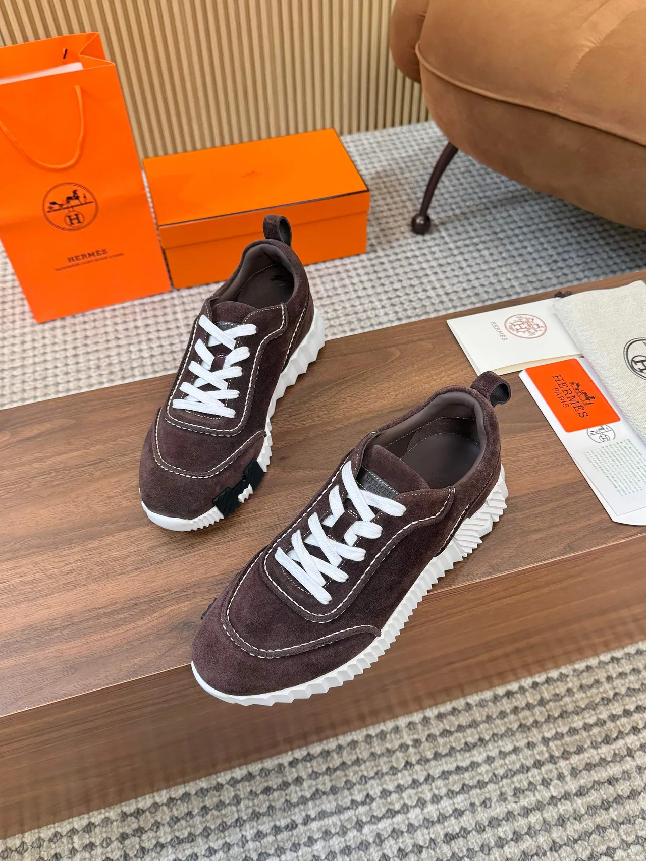 Hermes Sneakers in Brown · view 4