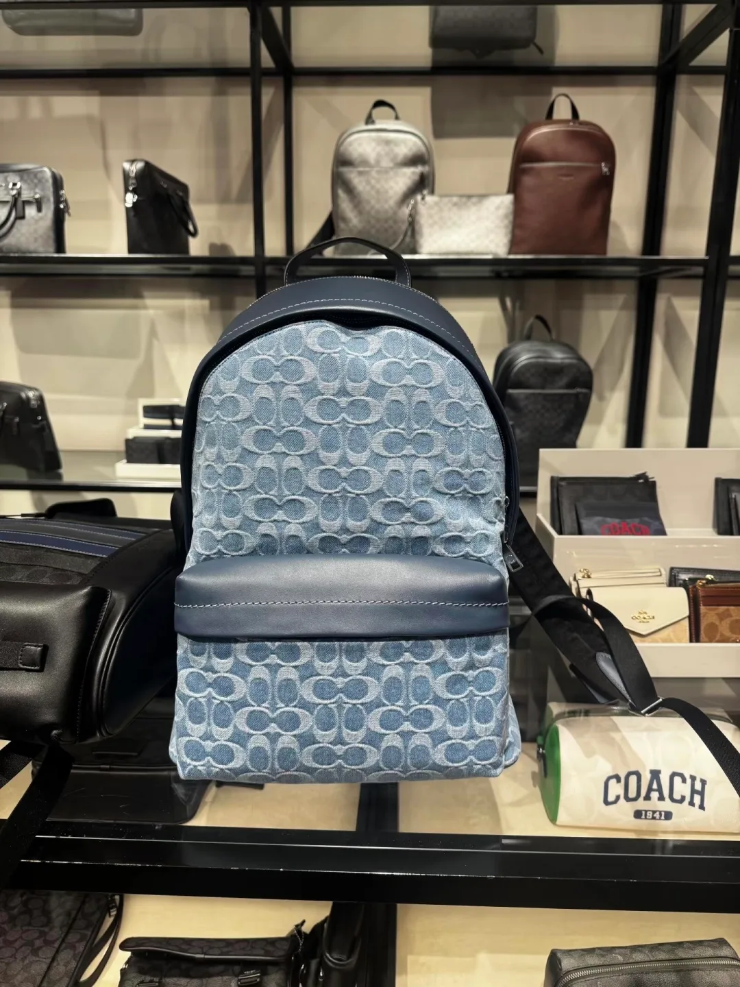 Coach Signature backpack in Blue & Grey · view 1