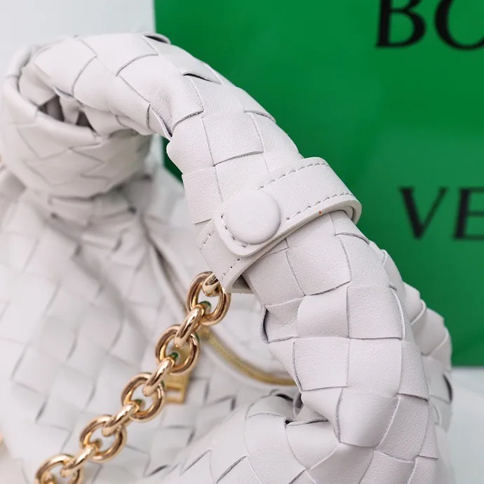Bottega Veneta Quilted Woven Hobo Bag in White · view 7