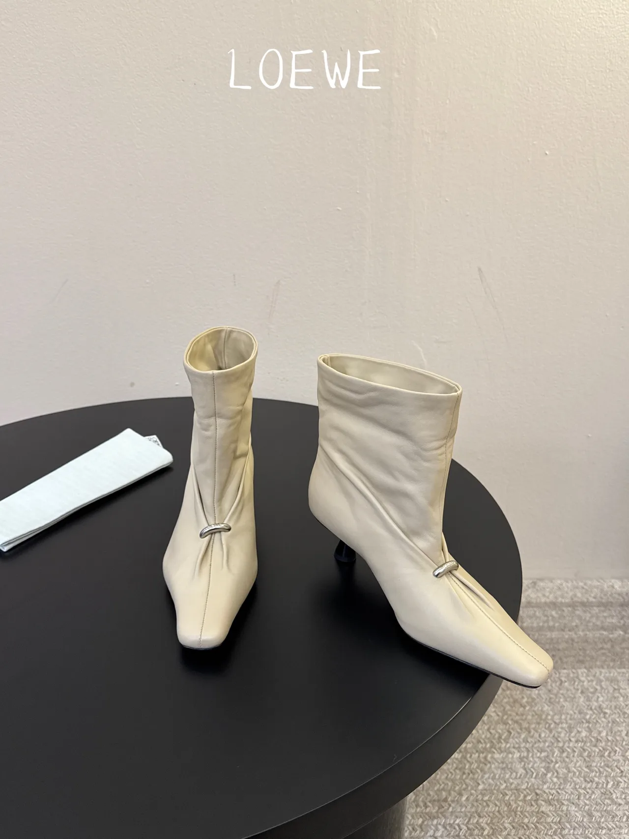 Loewe Cowhide Ankle Boots in White · view 2