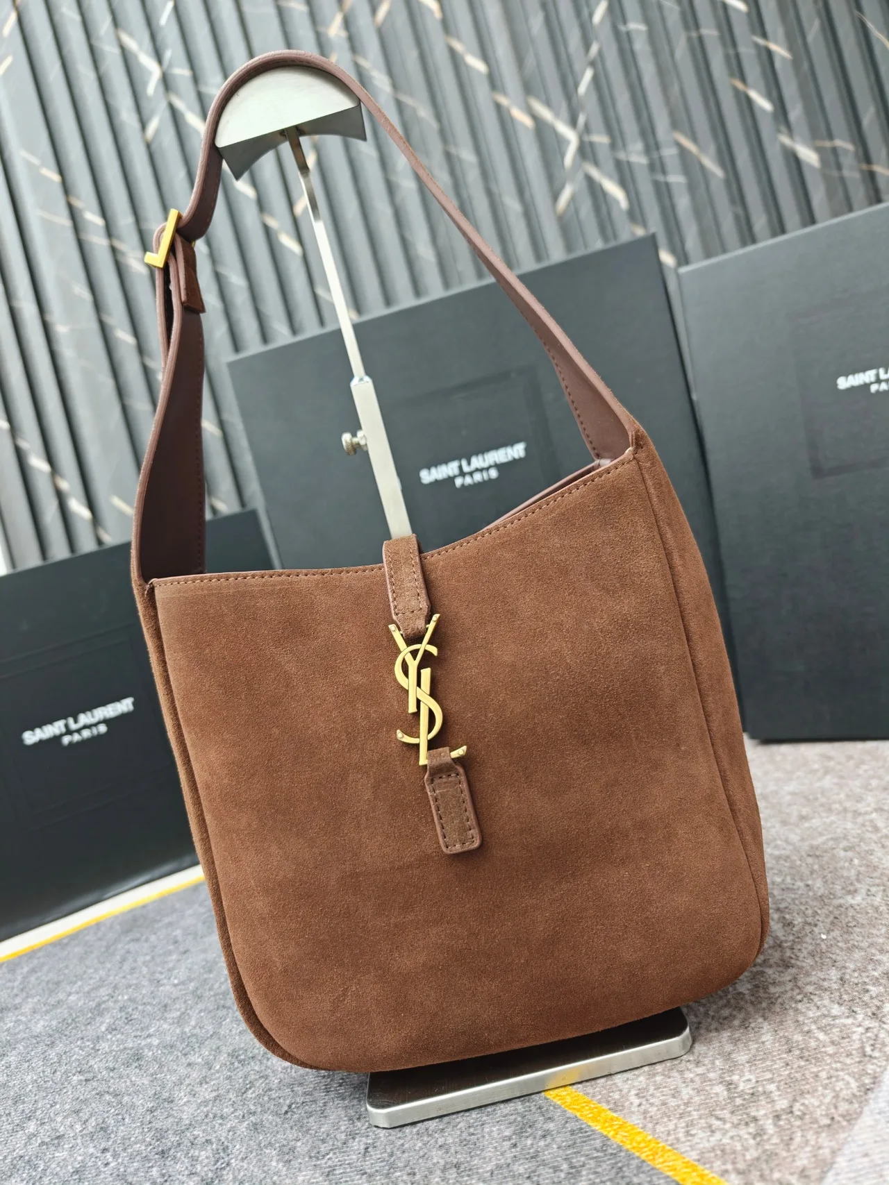 Saint Laurent Hobo Bag in Brown · view 2