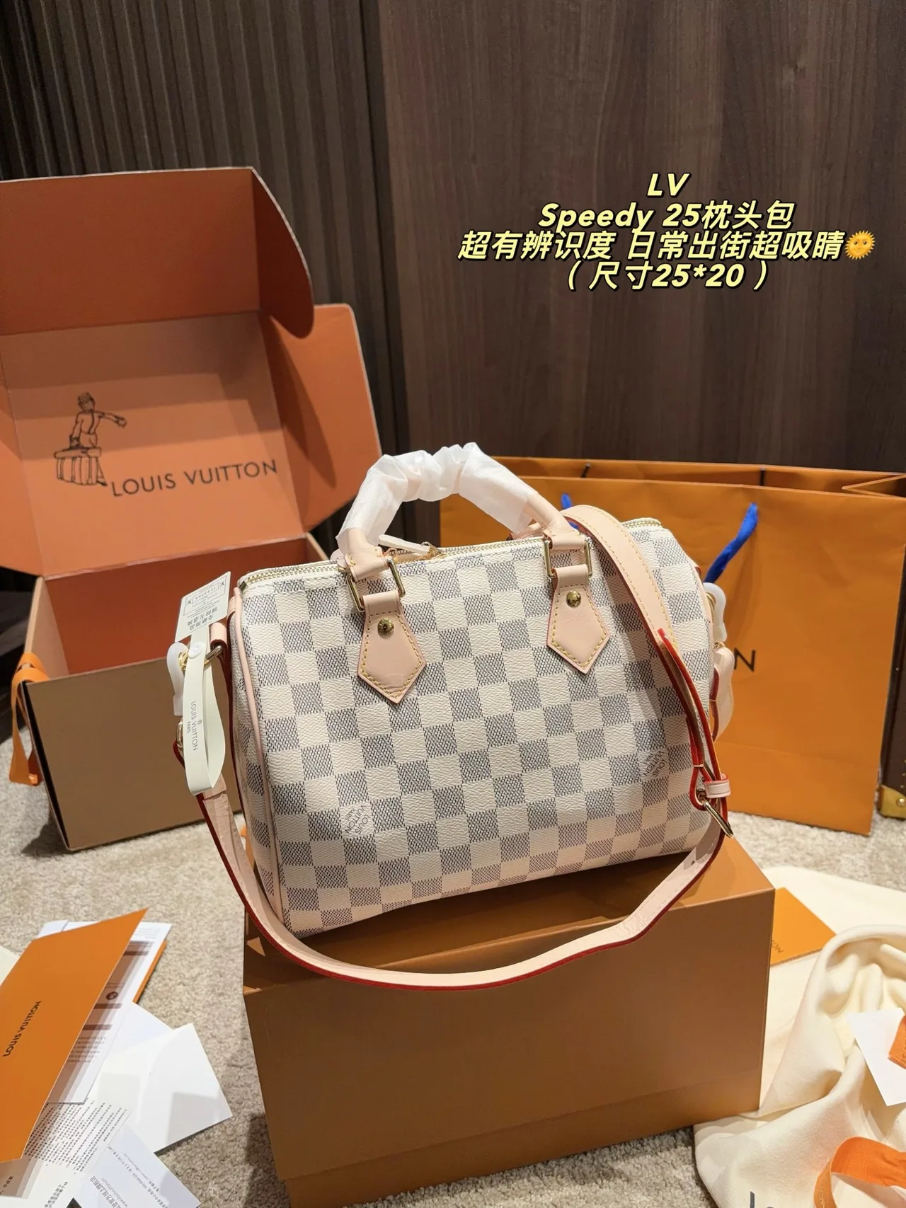 Louis Vuitton Speedy 25 Canvas Crossbody Bag in Grey · view 6