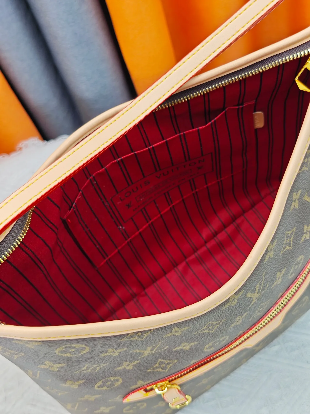 Louis Vuitton Canvas Shoulder Bag in Brown · view 8