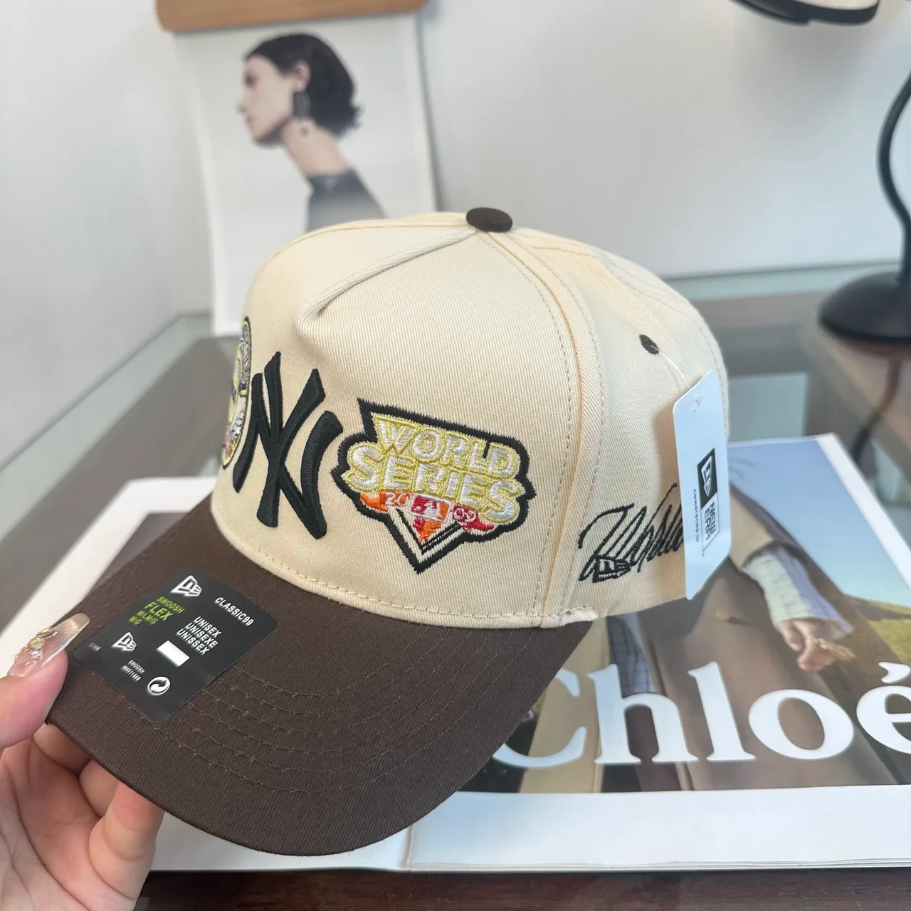 New Era Baseball Cap in Black & Burgundy & Green & Purple & White & Beige · view 8