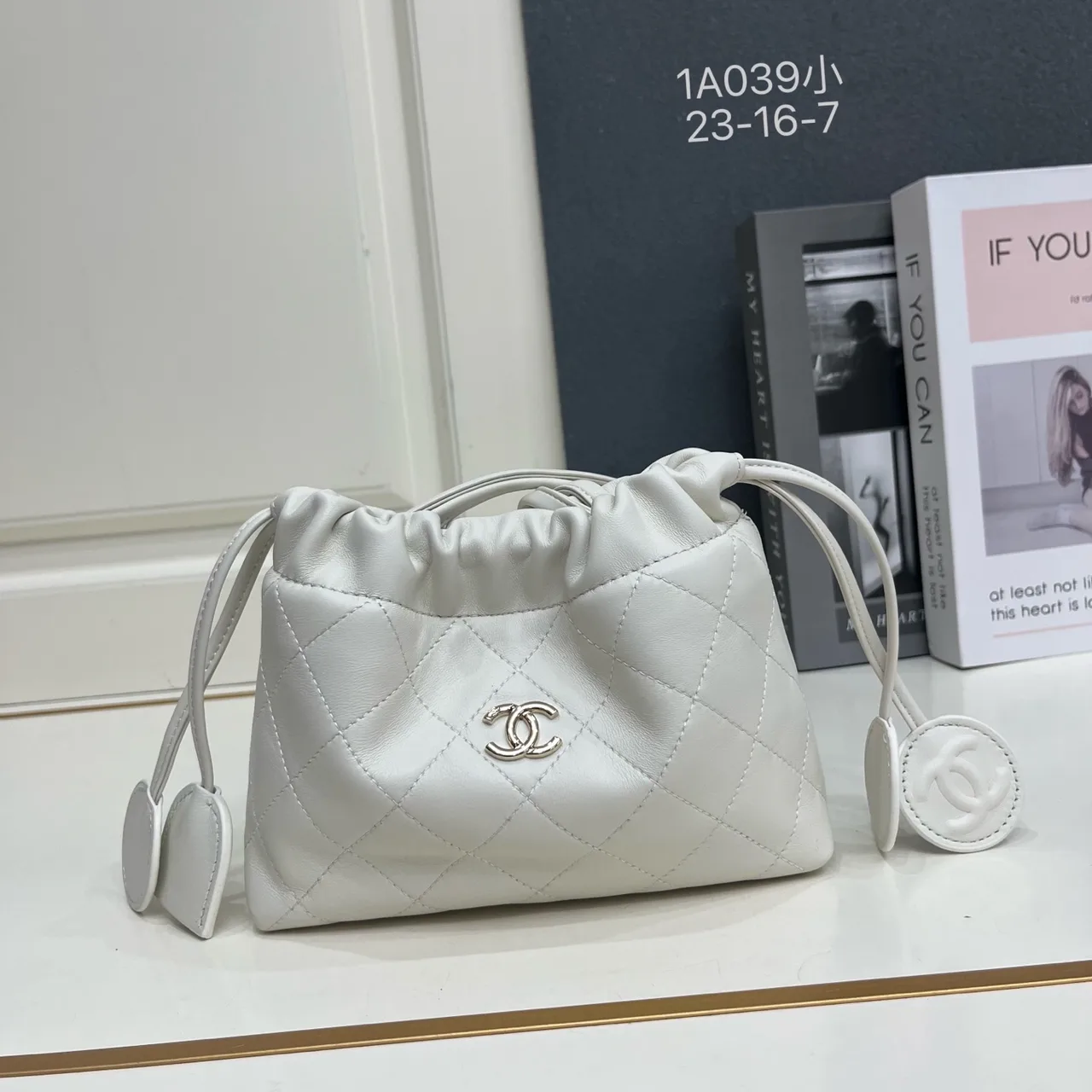 Chanel Quilted Crossbody Bag in White · view 1