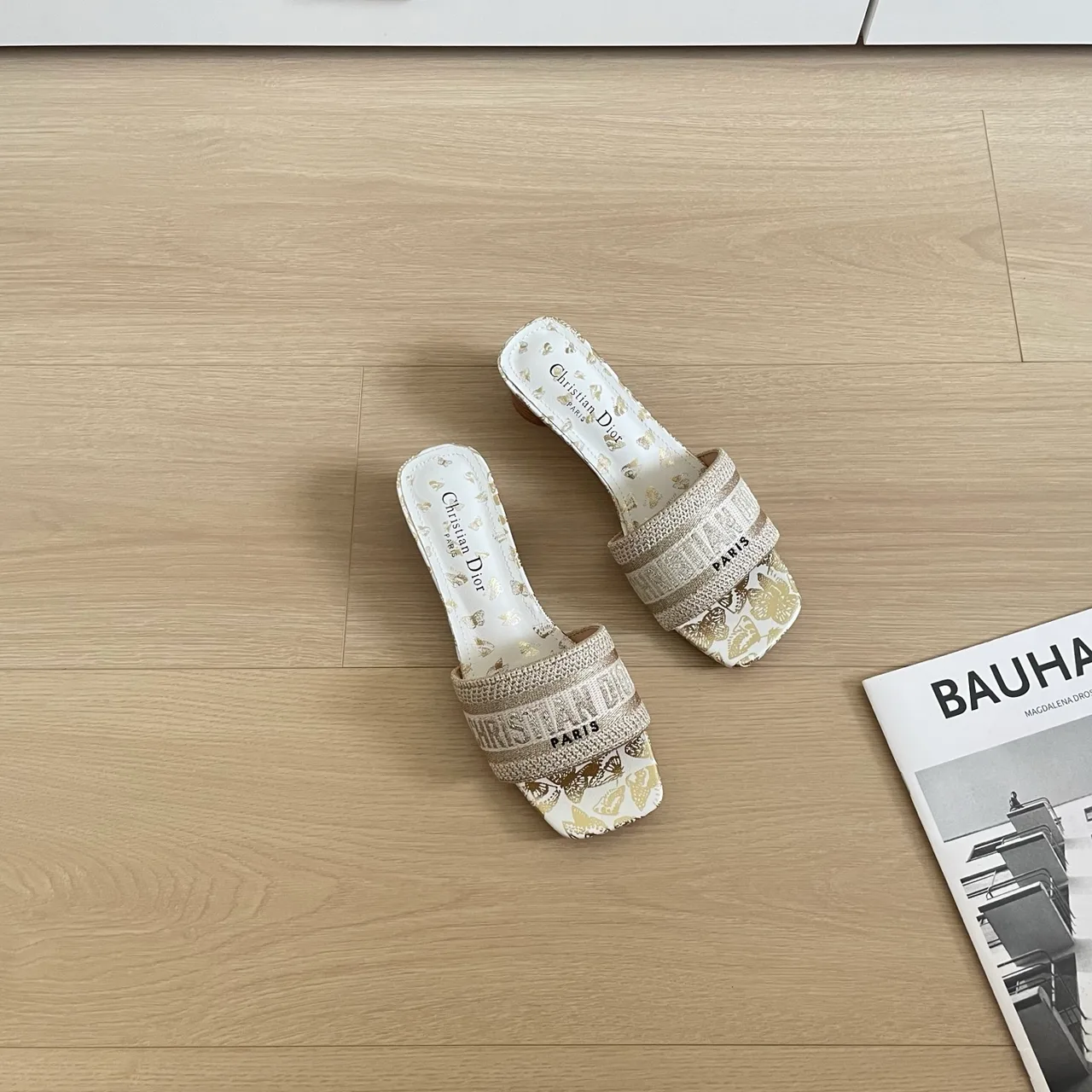 Dior Slippers in Cream · view 4