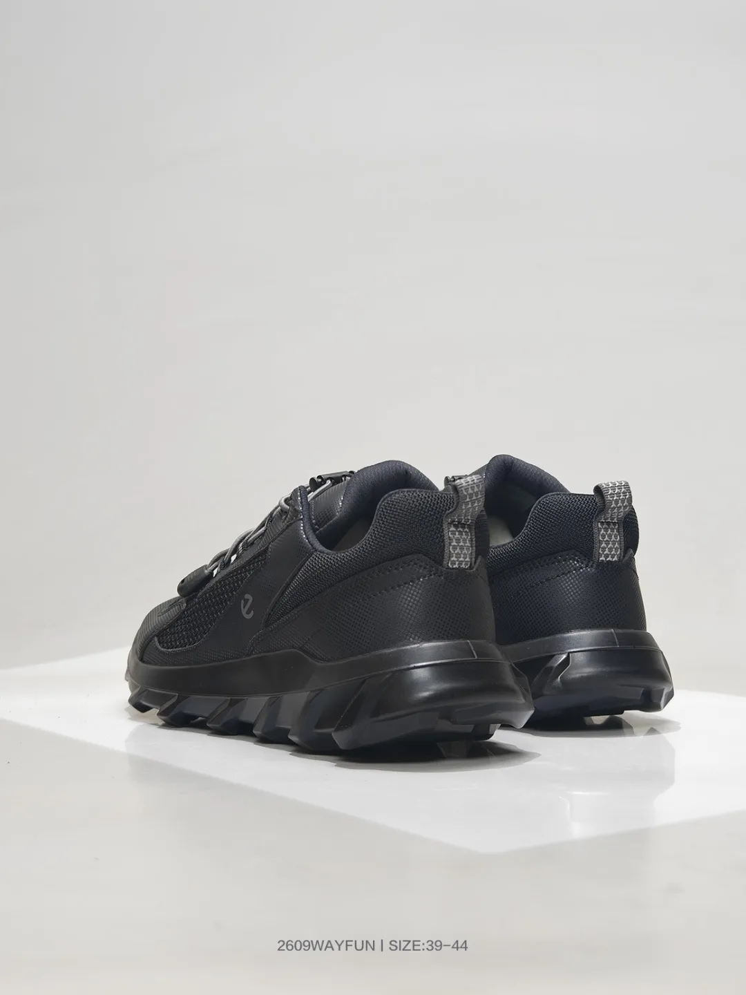 Chunky Lace-Up Sneakers in Black · view 2