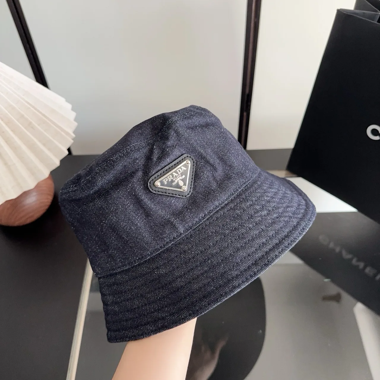 Prada Bucket Hat in Blue · view 4