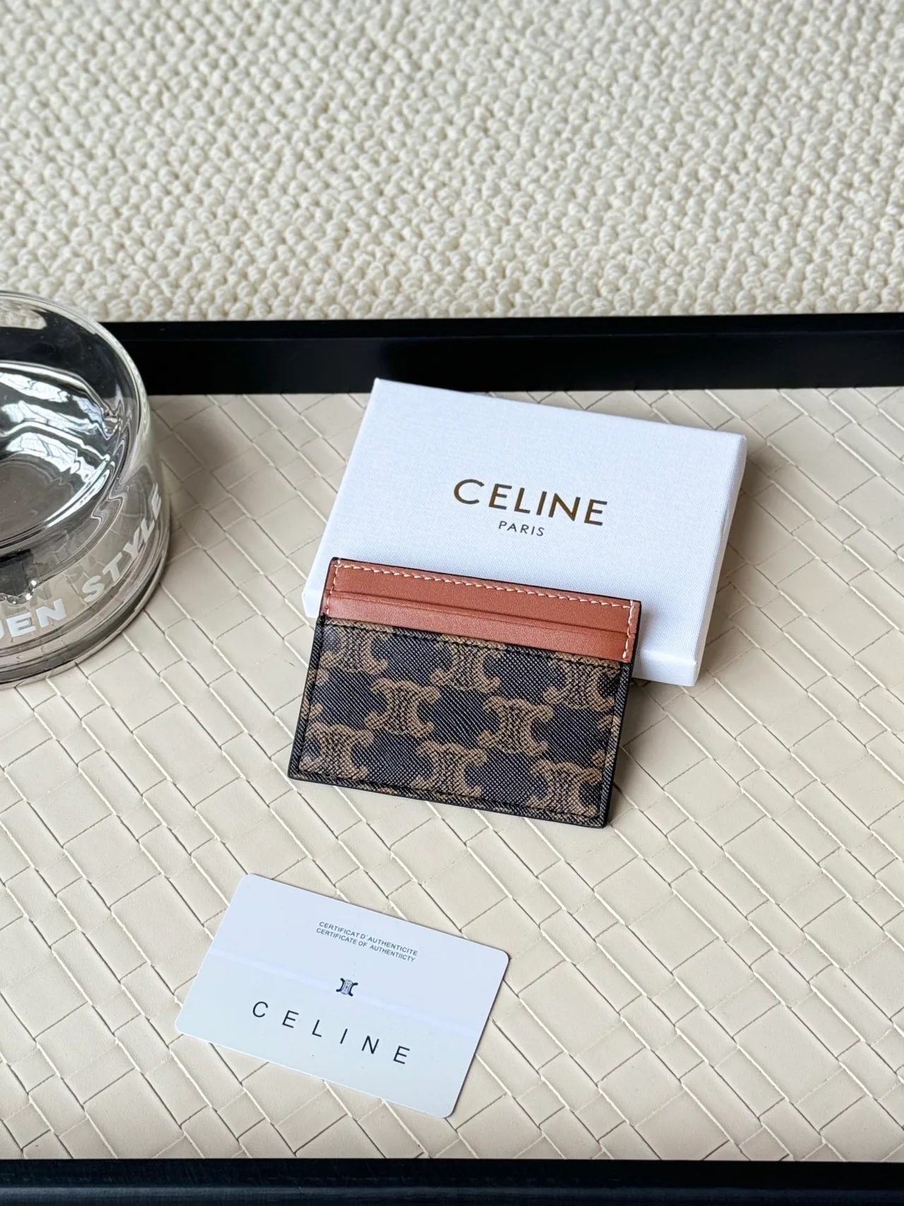 Celine Smooth Cardholder in Brown · view 2