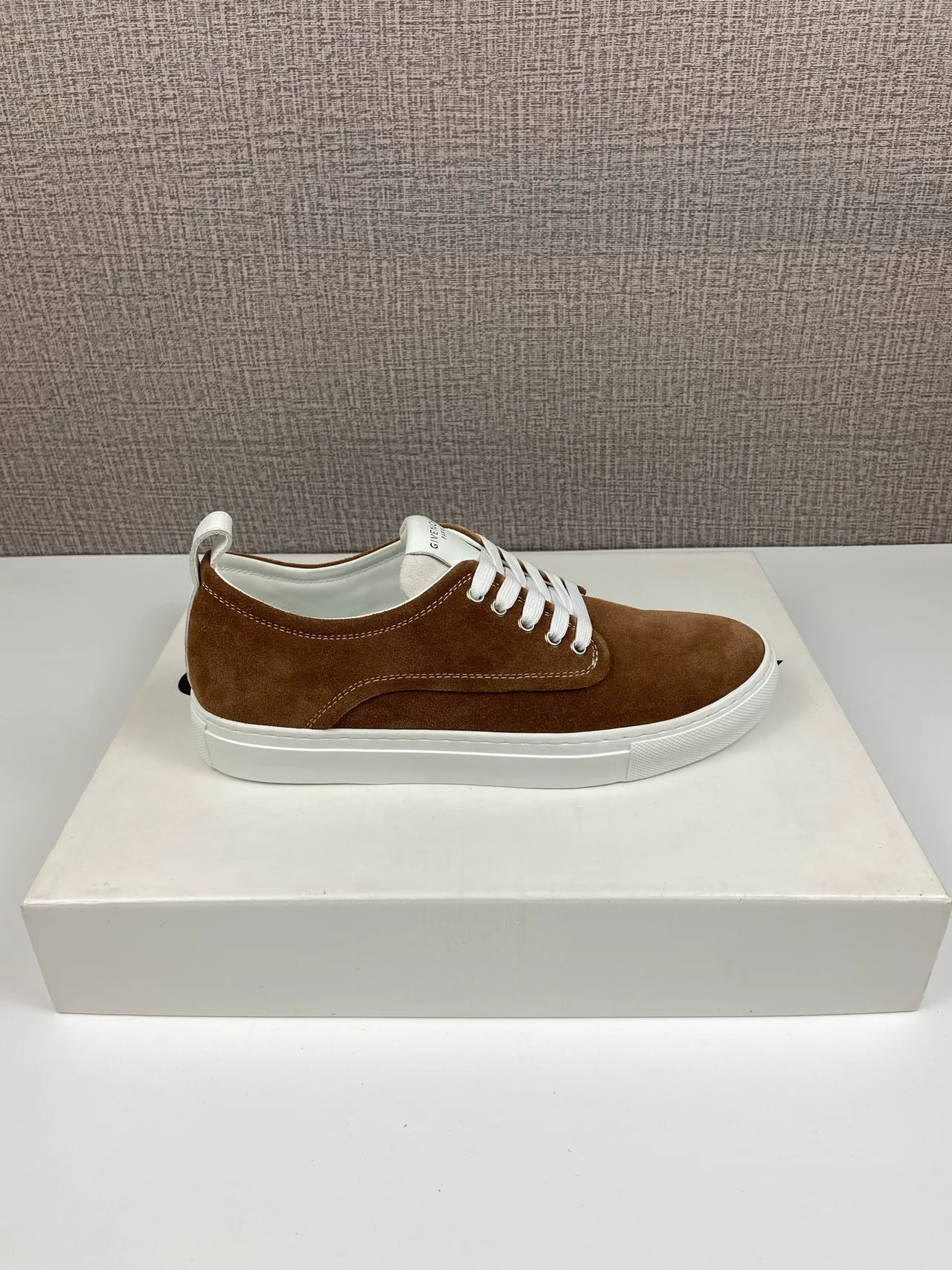 Givenchy Cowhide Suede-Look New City Sneakers in Brown · view 7