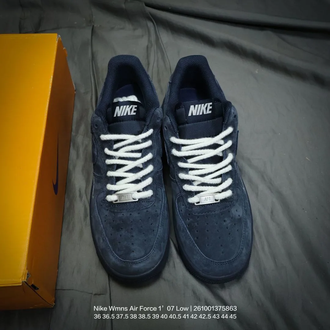 Nike Suede-Look Low-Top Sneakers in Blue · view 1
