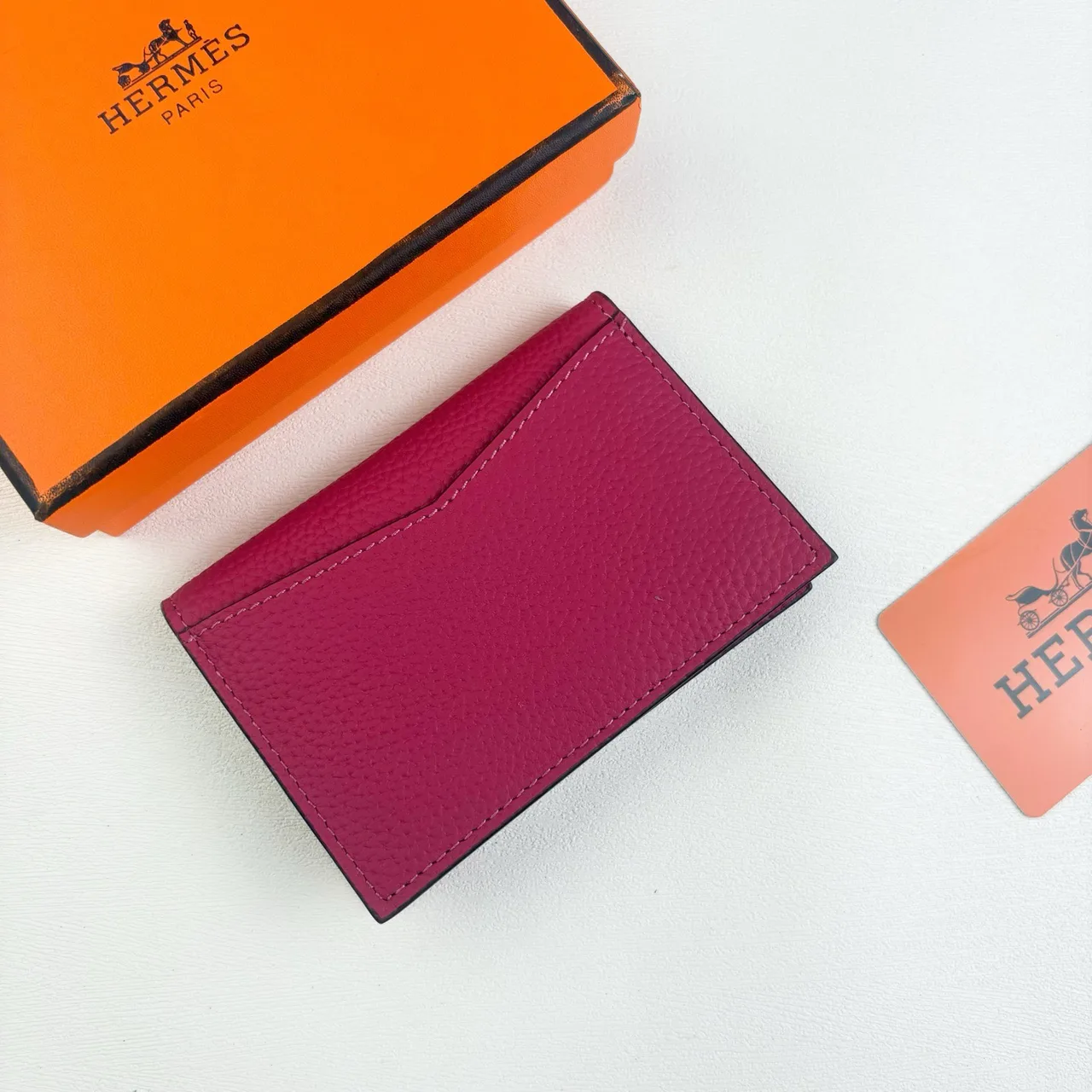 Hermes Cardholder in Blue & Pink · view 4