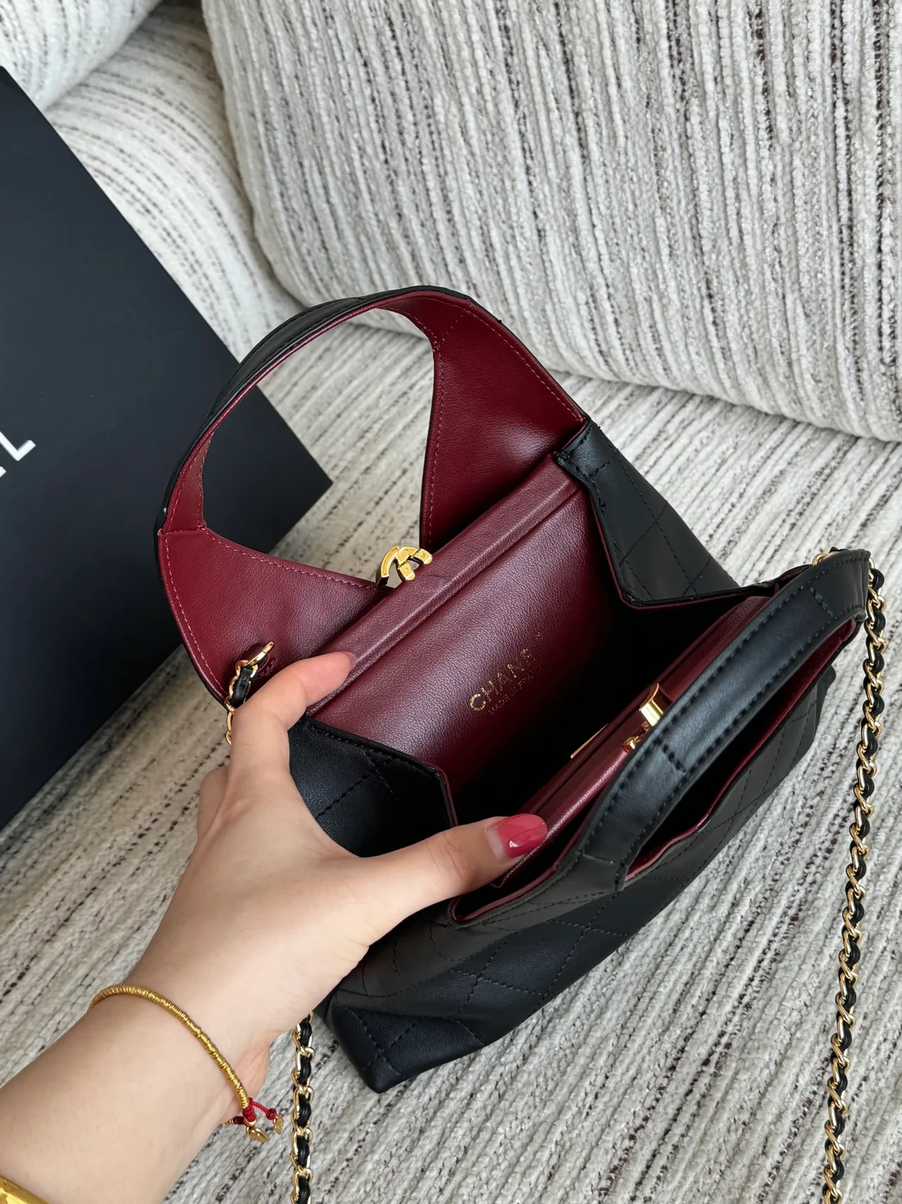 Chanel Quilted Crossbody Bag in Black · view 8