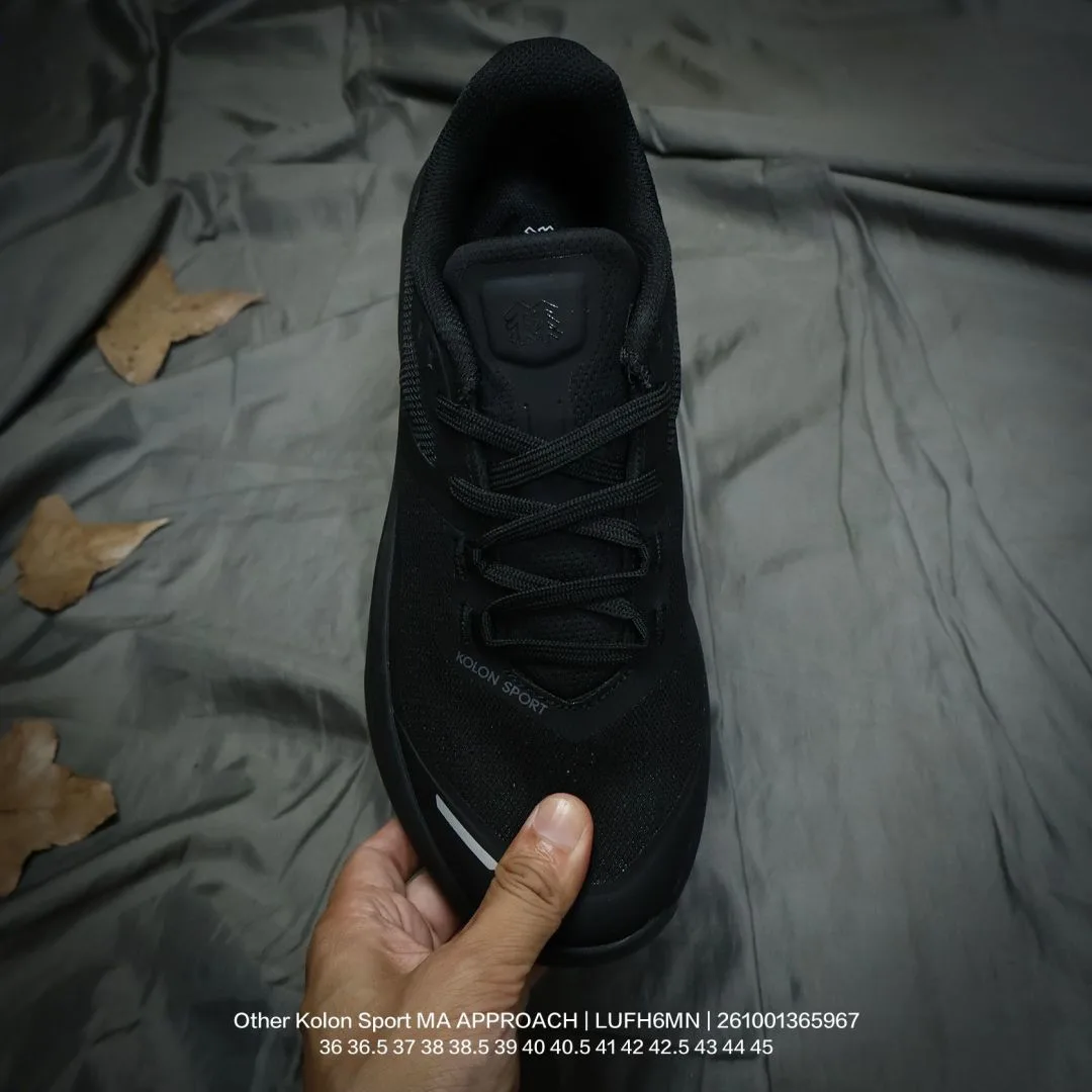 Lace-Up Tree-Badge Approach Sneakers in Black · view 2