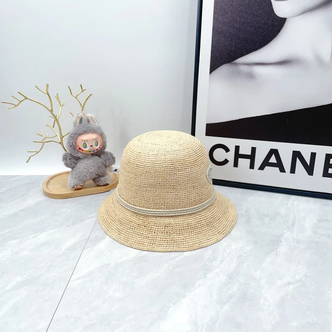 Prada Woven Crochet Bucket Hat in Beige · view 7