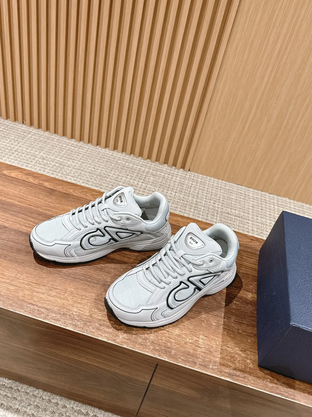 Dior Smooth Sneakers in Grey · view 2