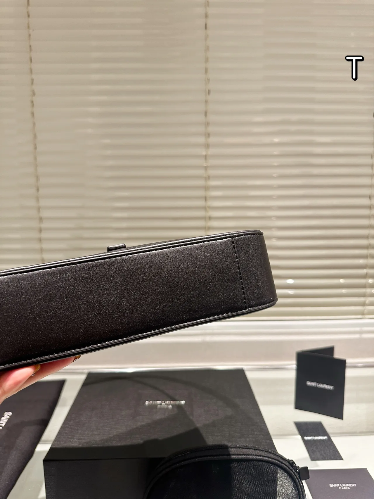 Saint Laurent Calfskin Shoulder Bag in Black · view 8