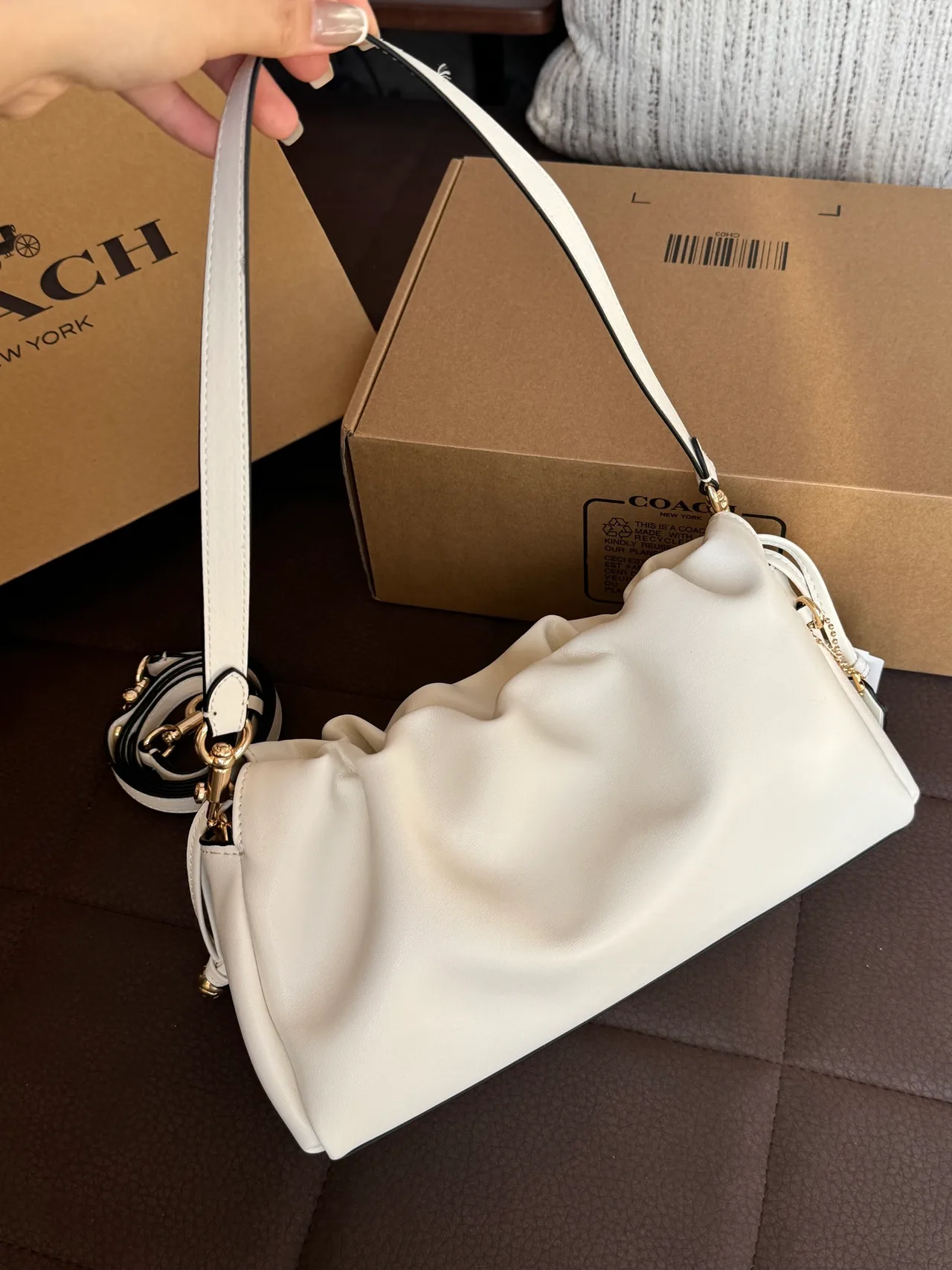 Coach Smooth Clutch in White · view 6