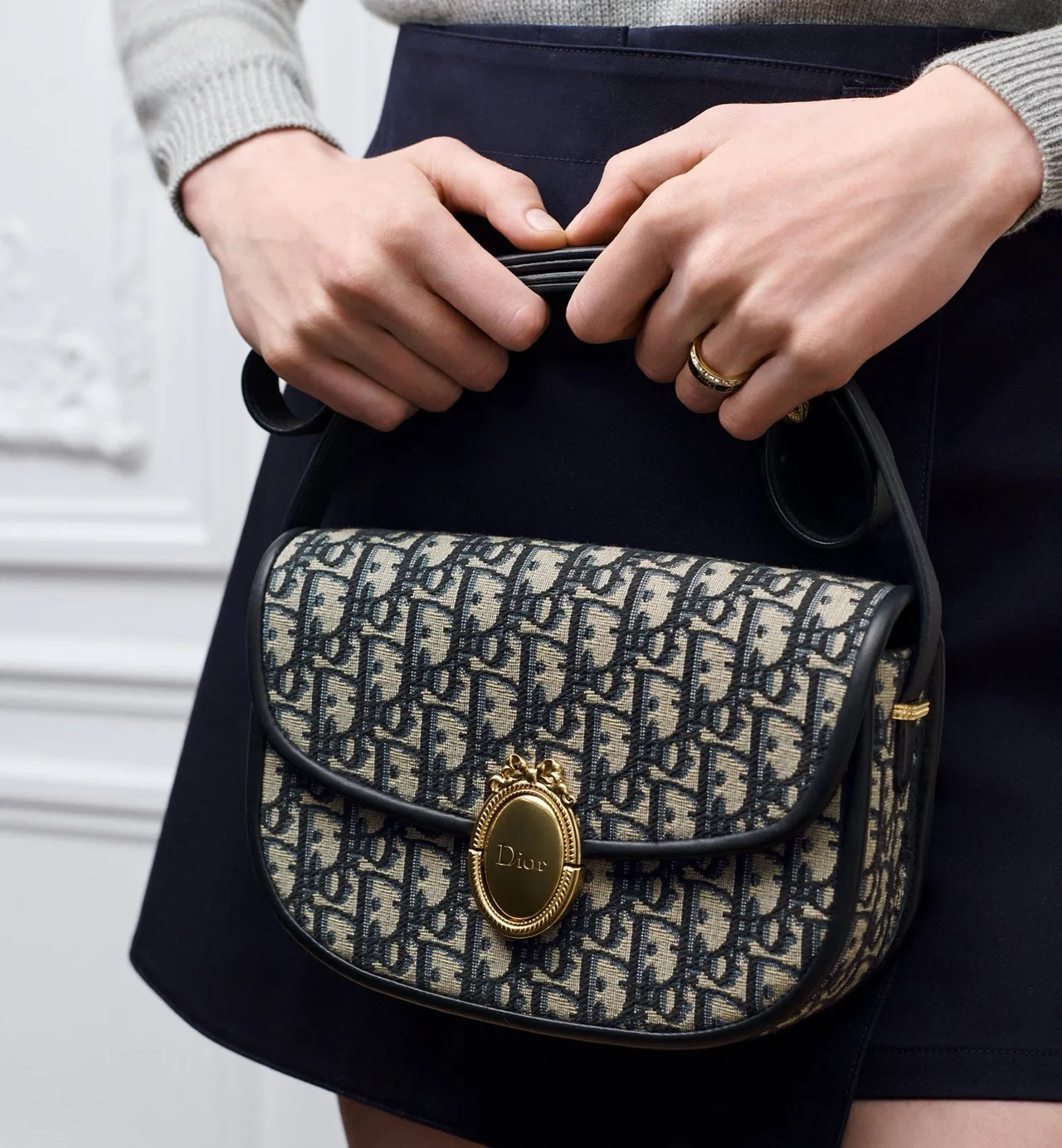 Dior Sheepskin Top-Handle Bag in Blue · view 5