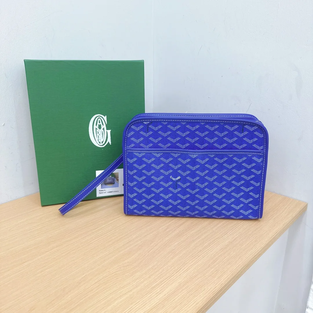 Goyard Zip Wristlet Pouch in Black & Brown & Green & Grey & Blue · view 5