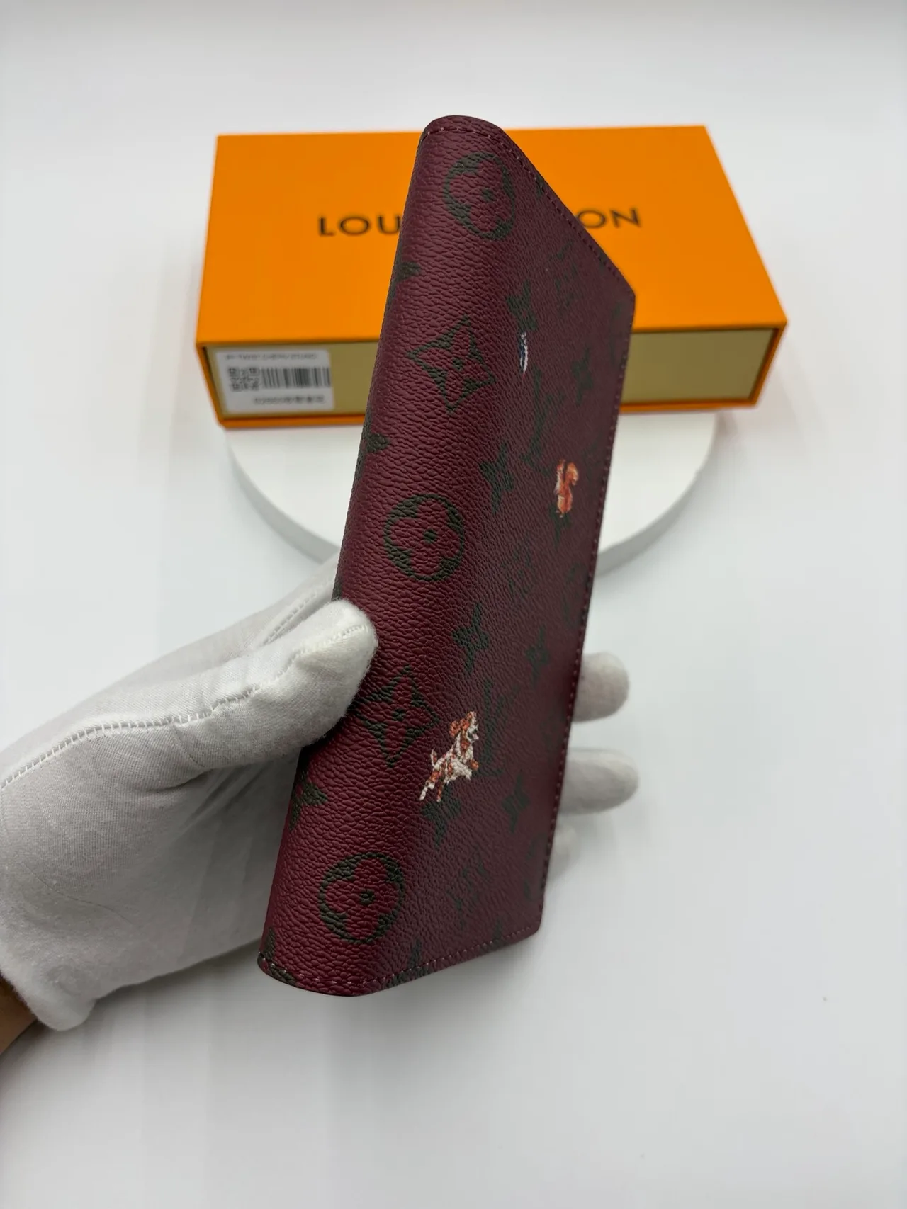 Louis Vuitton Canvas Long Wallet in Burgundy · view 4