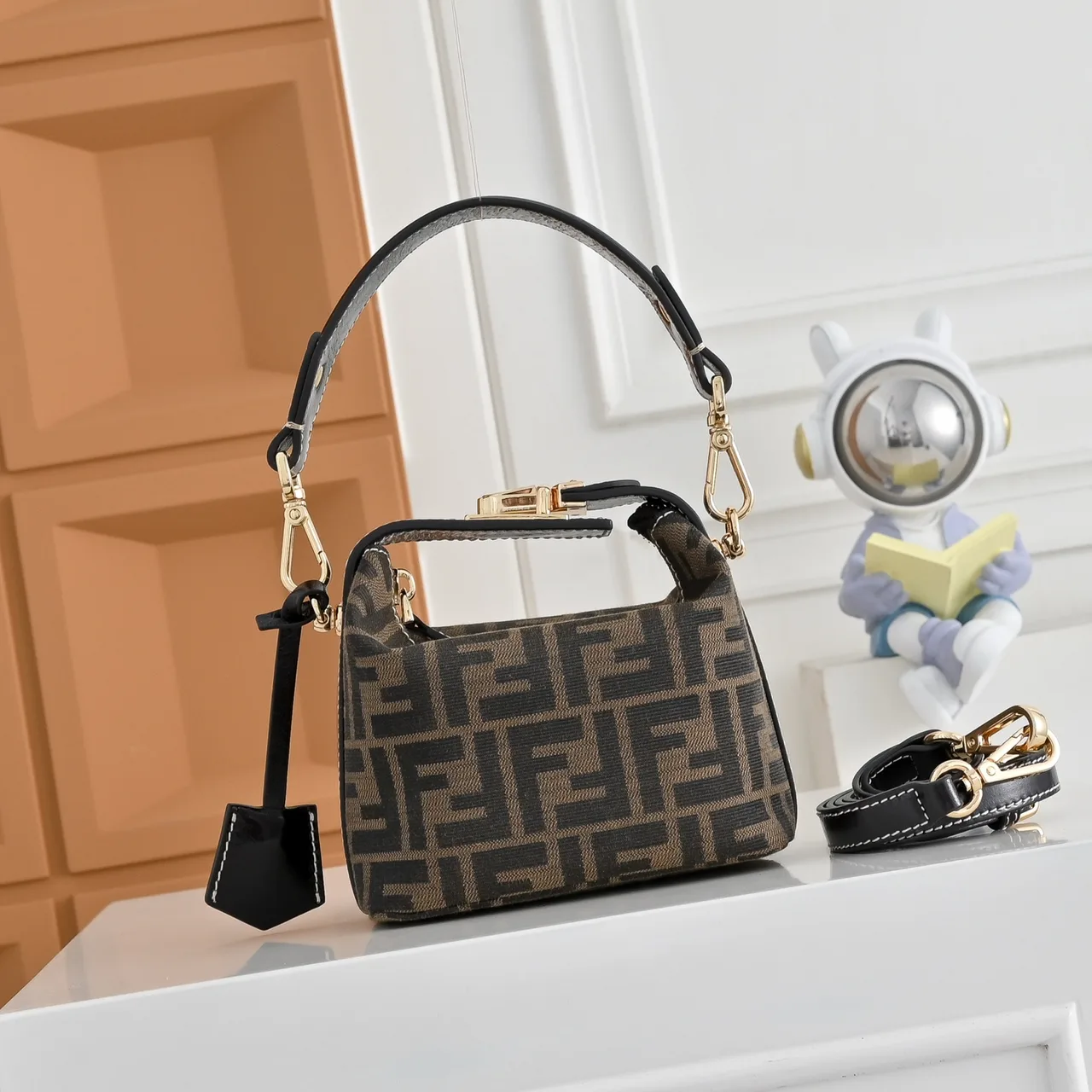 Fendi Canvas Hobo Bag in Brown · view 1