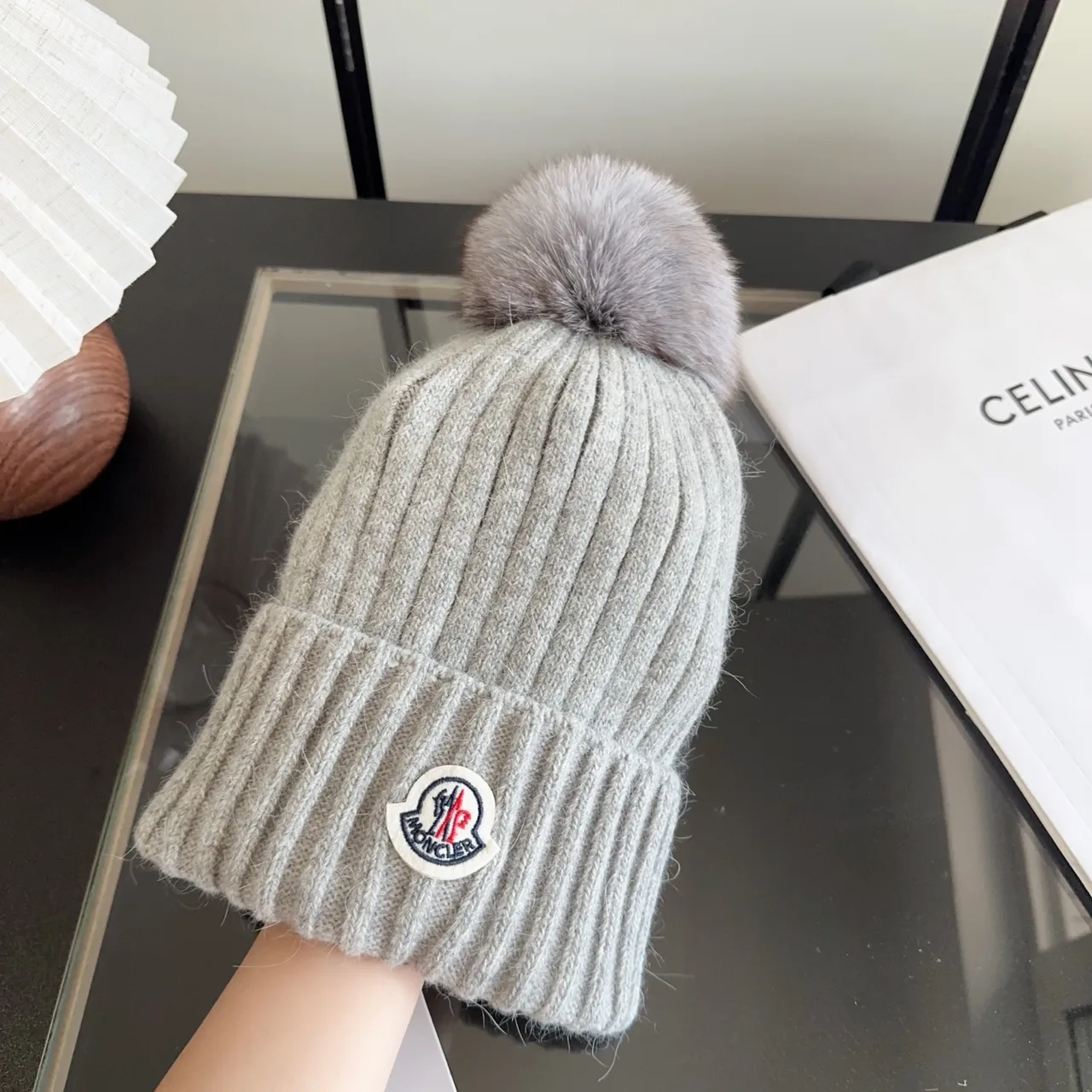 Moncler Beanie in Grey · view 3