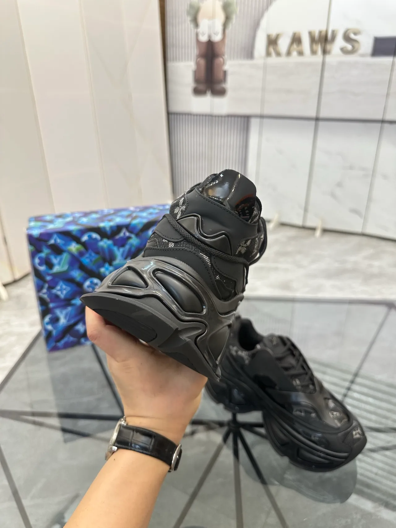 Louis Vuitton Cowhide Sneakers in Black · view 8