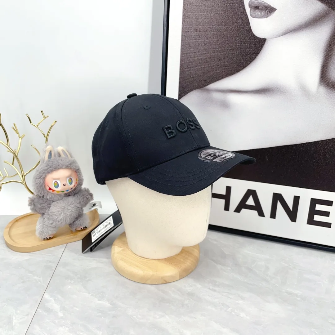 Boss Embroidered Baseball Cap in Black · view 3