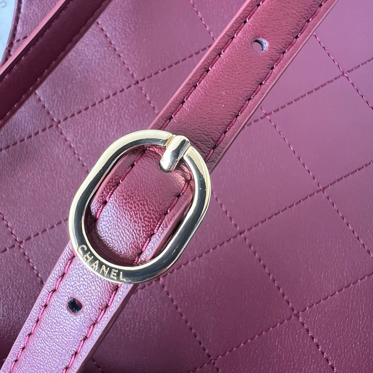 Chanel Quilted Hobo Bag in Burgundy · view 6