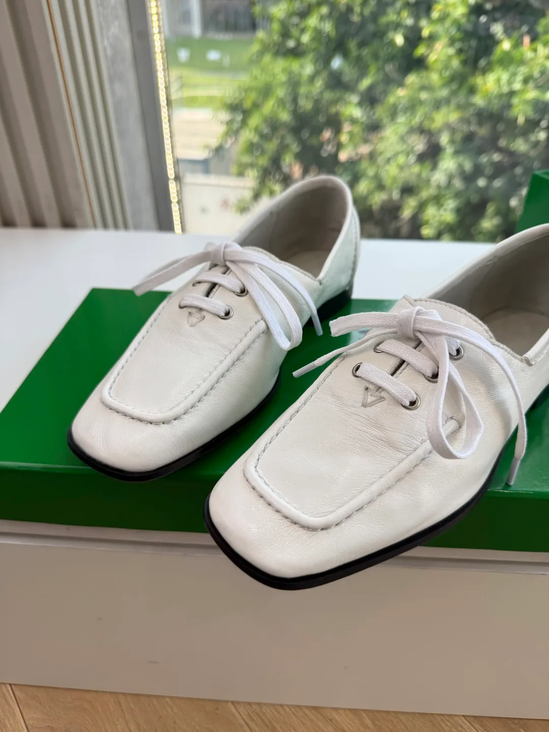 Bottega Veneta Cowhide Boat Shoes in White · view 6