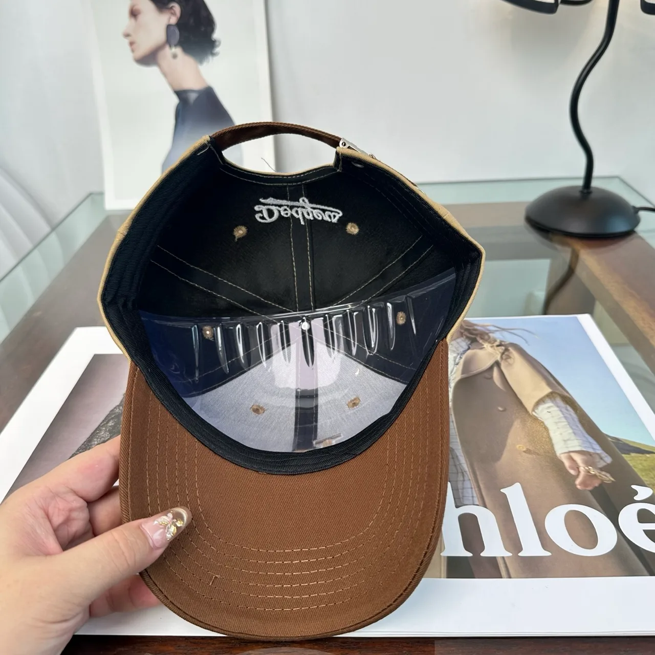LA Letter Colorblock Baseball Cap in Brown · view 8