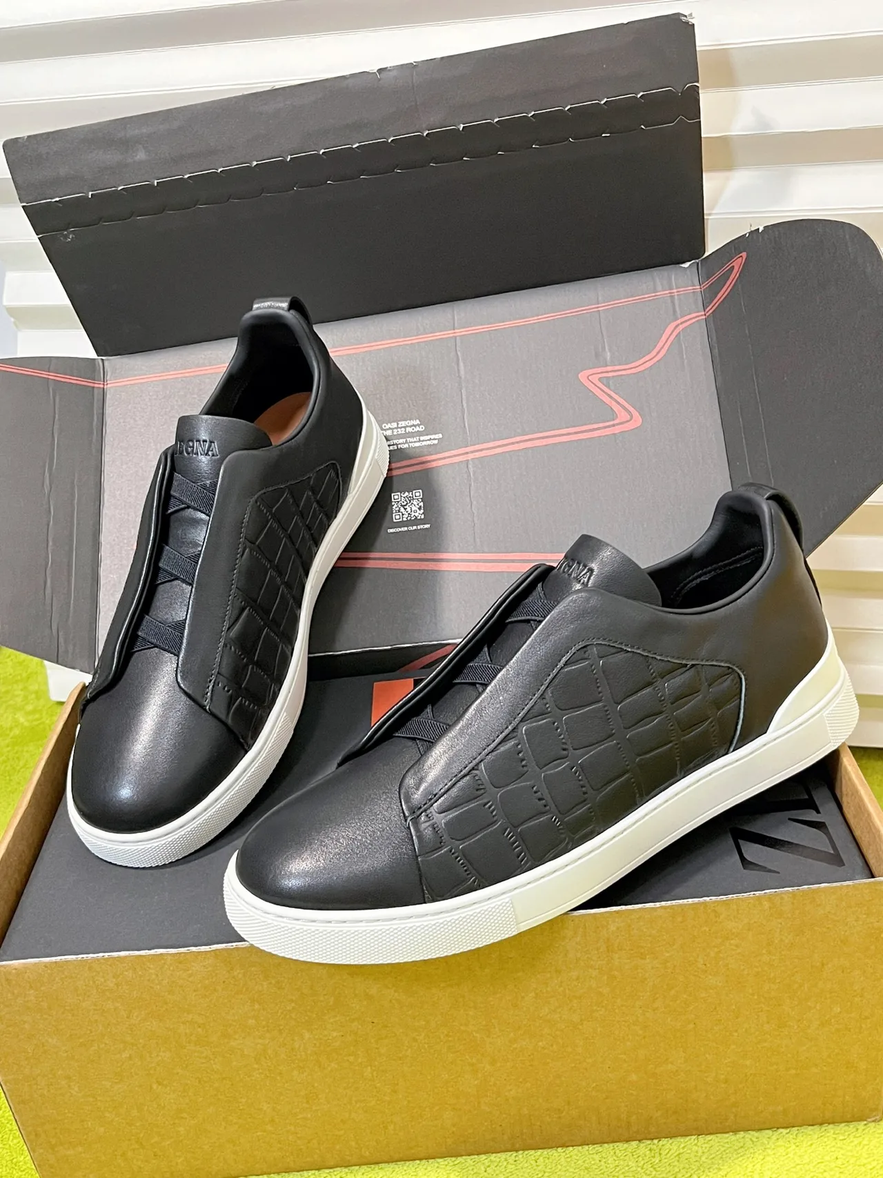 Zegna Slip-On Sneakers in Black · view 6