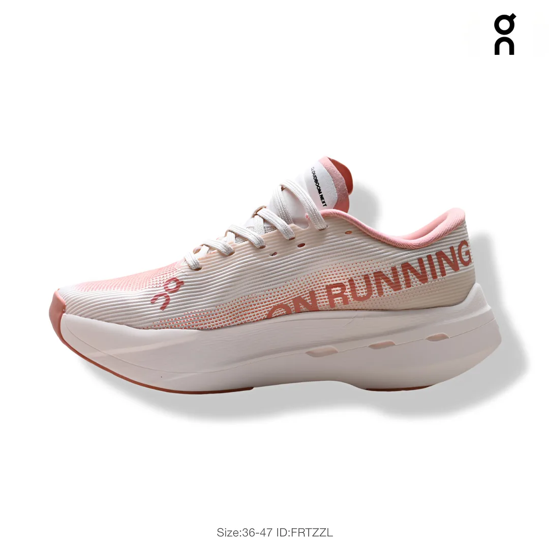 On Mesh-Upper Low-Top Sneakers in Pink · view 2