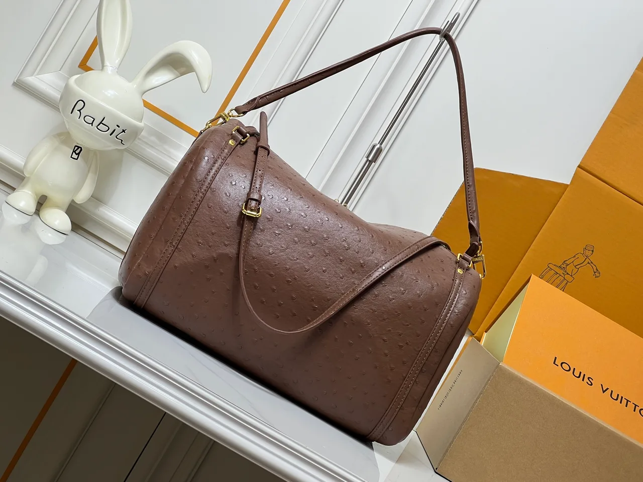 Louis Vuitton Cowhide Canvas Duffel Bag in Brown · view 4