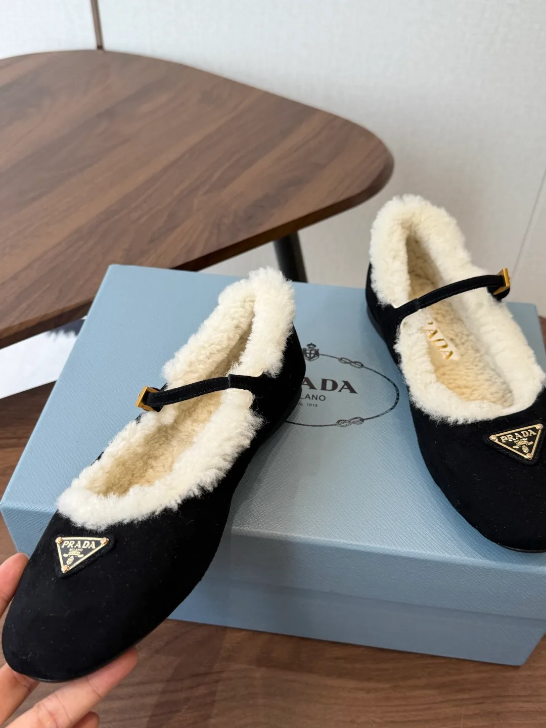 Prada Buckle Mary Jane Shoes in Black · view 5
