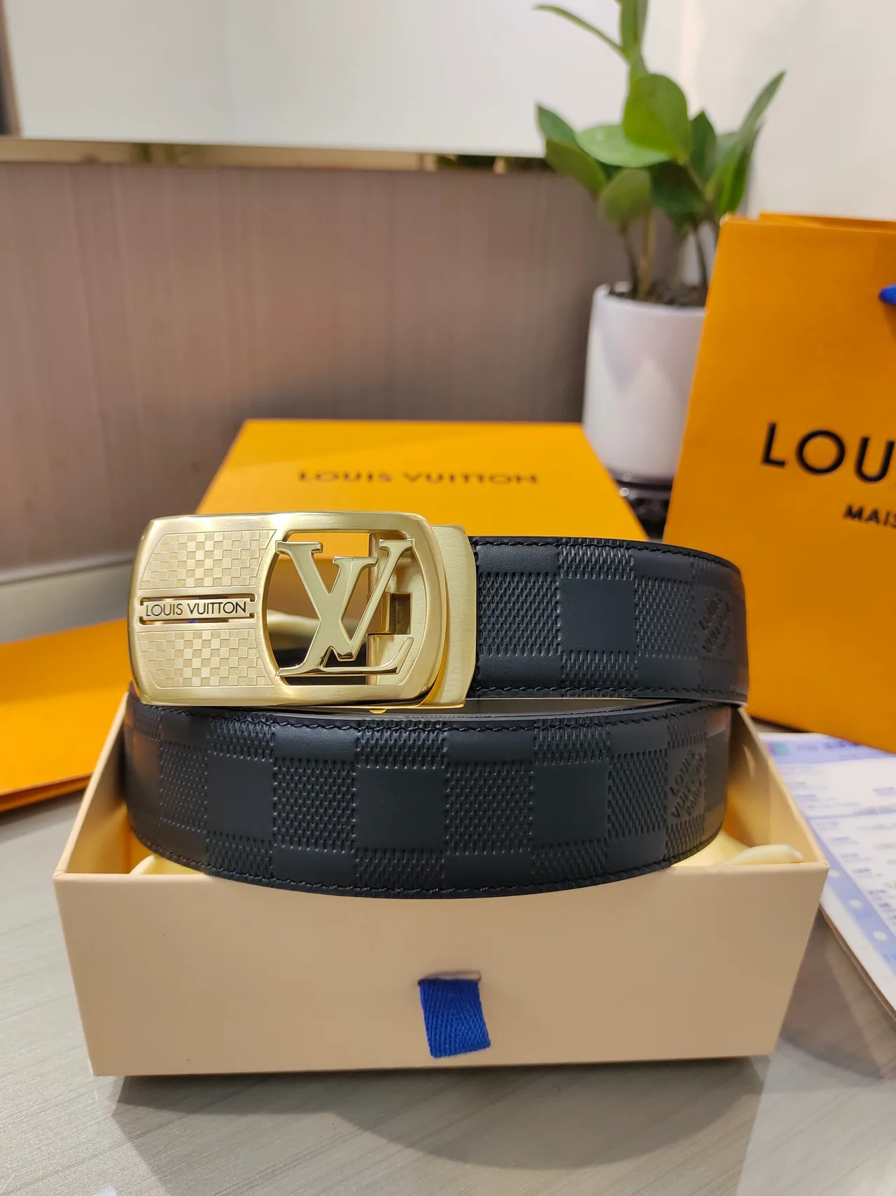 Louis Vuitton Calfskin Belt in Black · view 2