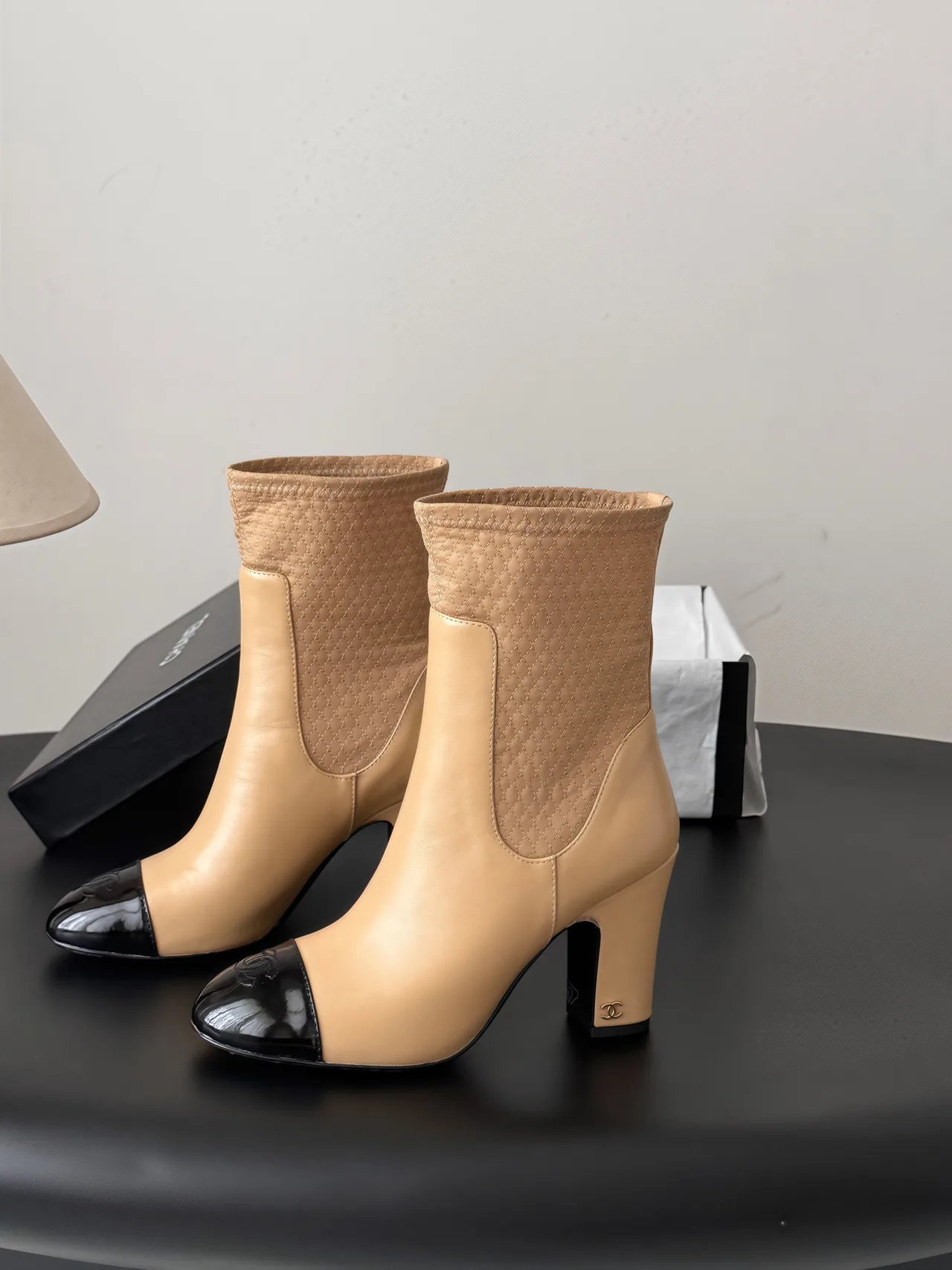 Chanel Cowhide Boots in Tan · view 2
