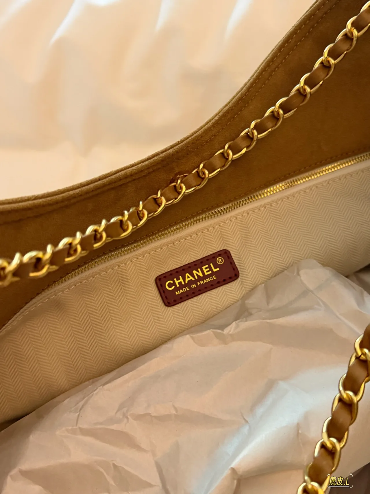Chanel Quilted Hobo Bag in Tan · view 8