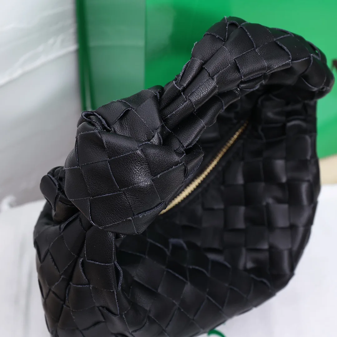 Bottega Veneta Sheepskin Woven Hobo Bag in Black · view 6