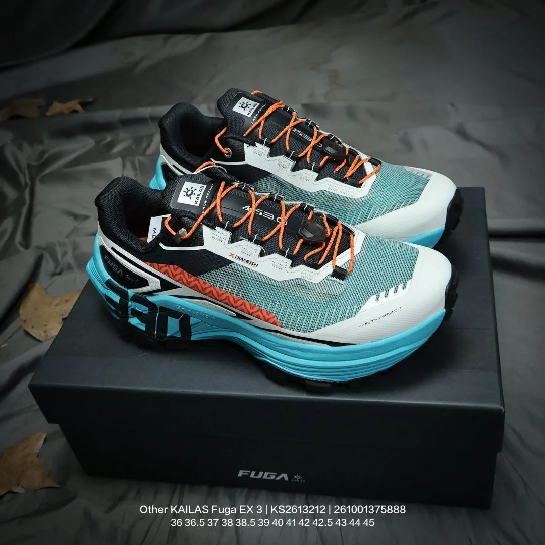 Kailas Fuga EX 3 trail sneakers in White & Orange & Black · view 4