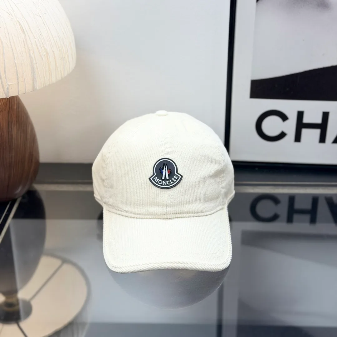 Moncler Smooth Baseball Cap in Cream · view 4