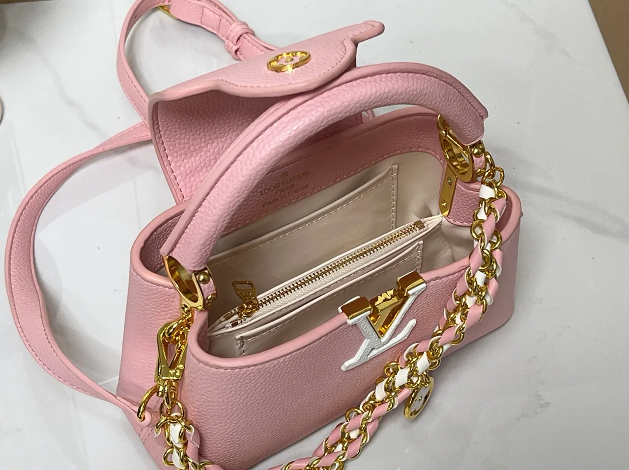 Louis Vuitton Cowhide Top-Handle Bag in Pink · view 8