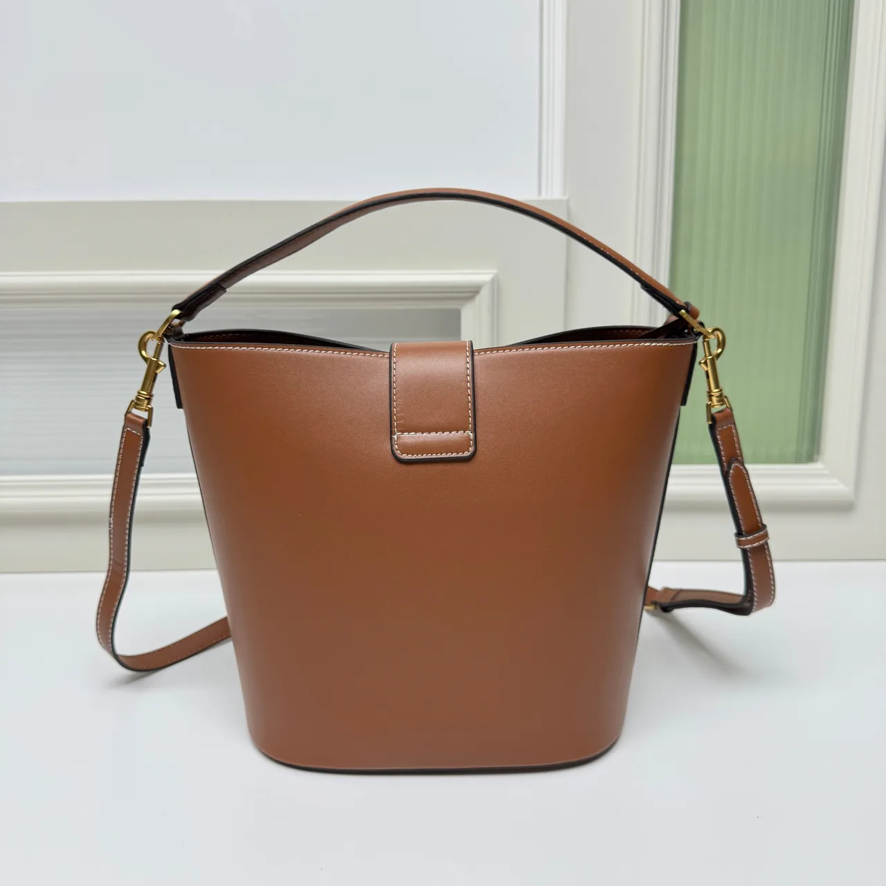 Celine Calfskin Smooth Bucket Bag in Brown · view 4