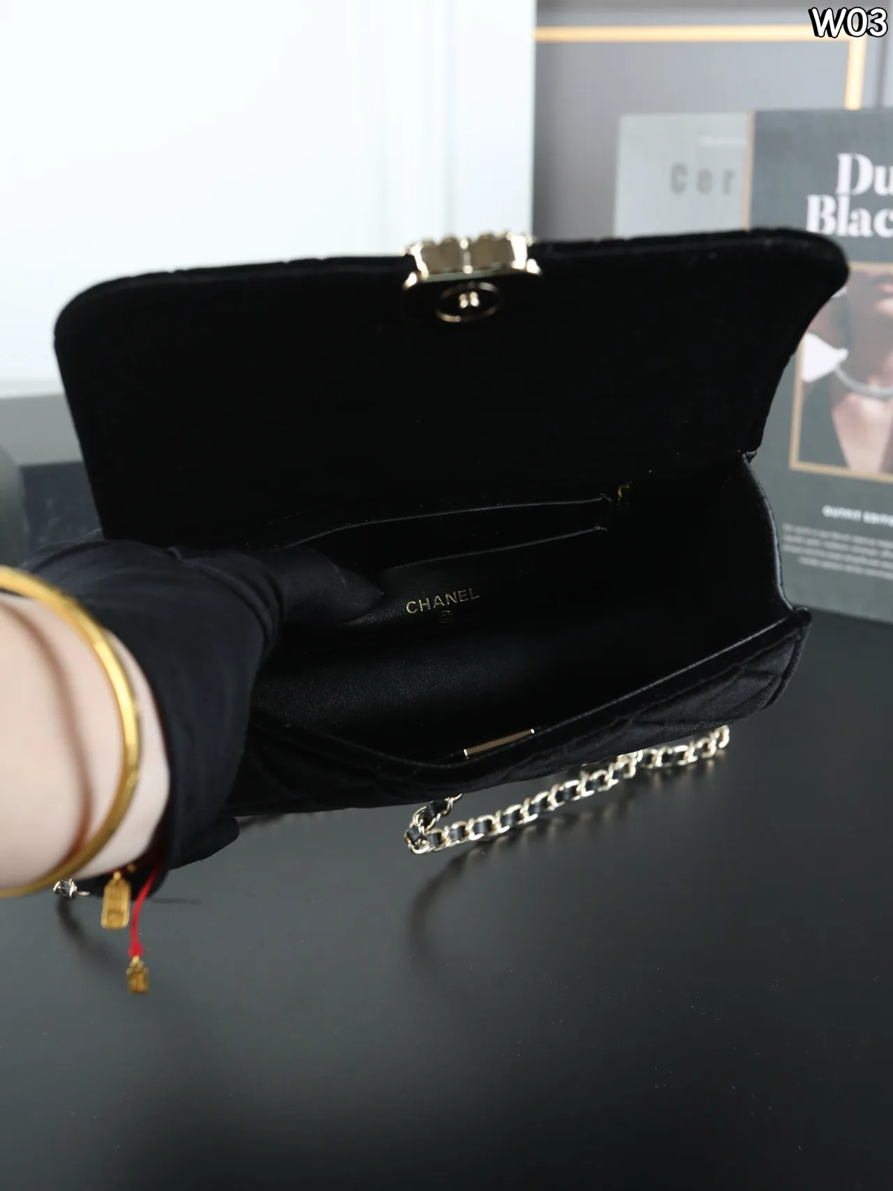 Chanel Kelly Chain-Handle Bag in Black · view 8