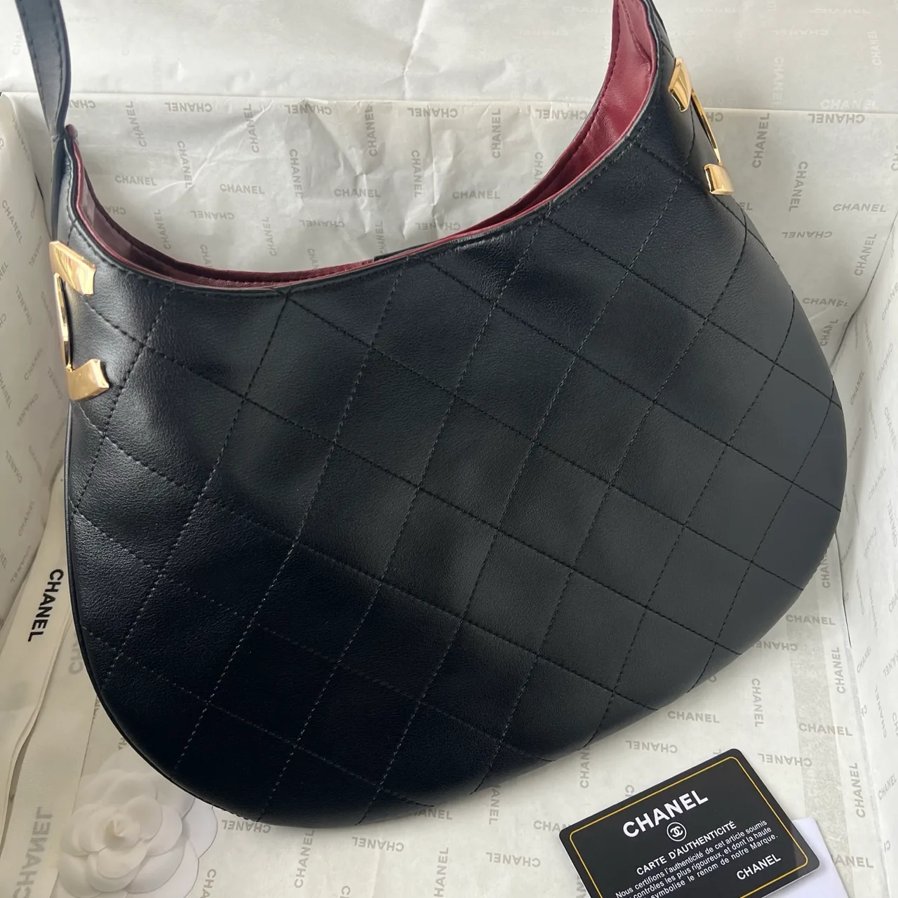 Chanel Quilted Hobo Bag in Black · view 2